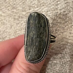Handmade Rough Kyanite Sterling Silver Ring